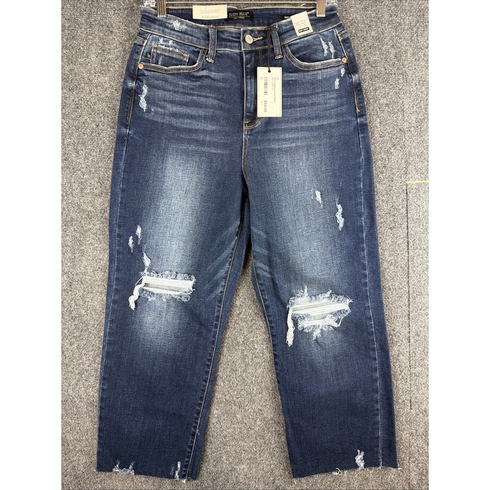 NWT Judy Blue Women Jeans 9/29 Denim Wide-Leg JB82593DK Wide Leg Destroyed